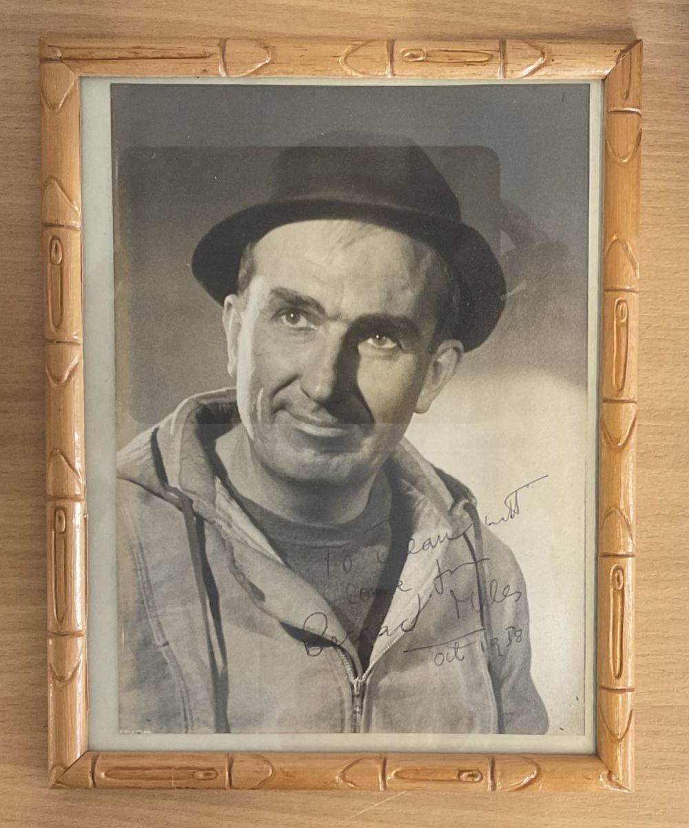 Lot 131: Bernard Miles signed 10x8inch black and white framed...