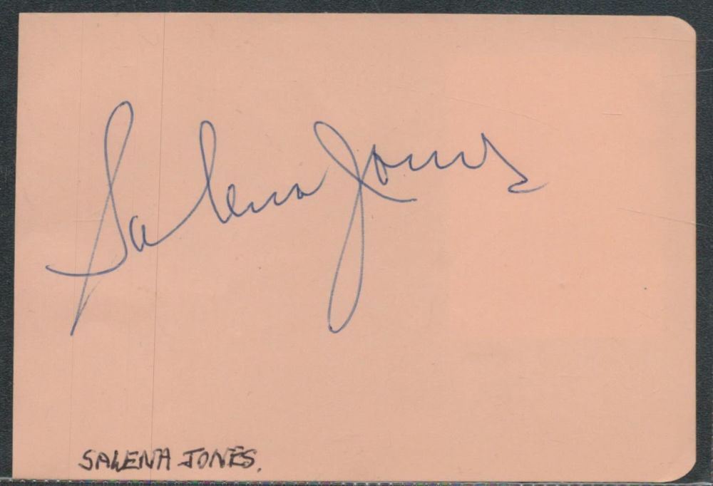 Lot 142: Salena Jones signed album page. Good Condition. All...