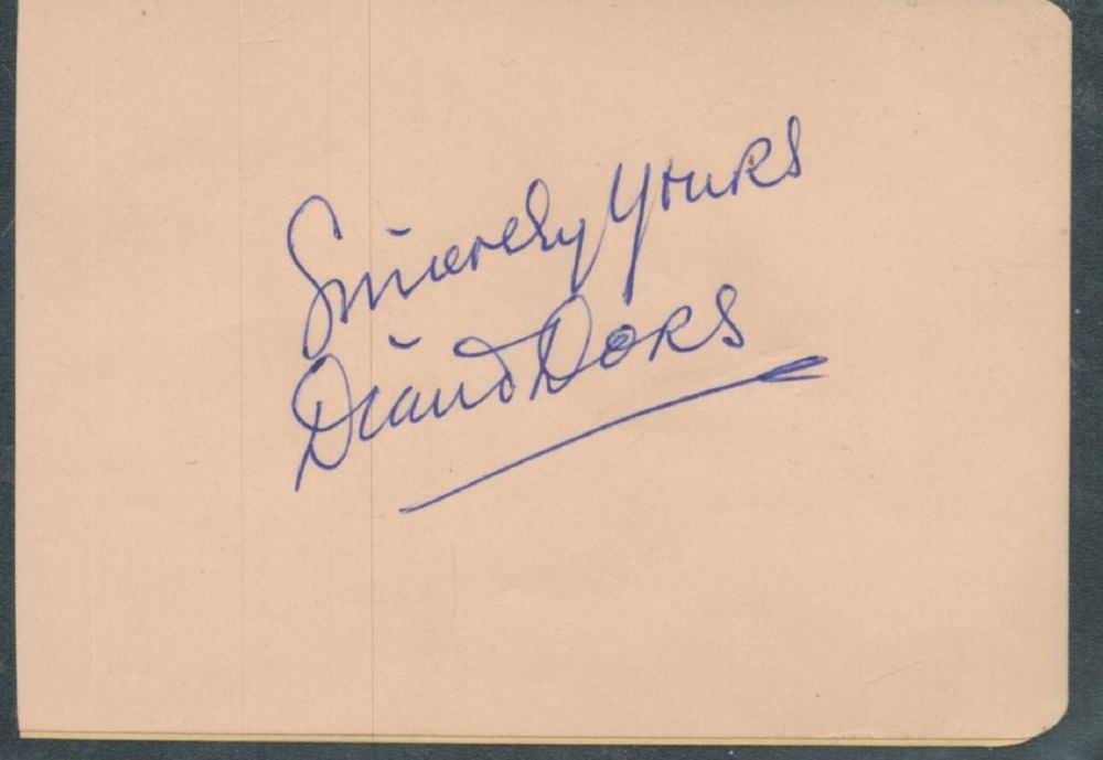 Lot 145: Diana Dors signed album page with small 4x3...