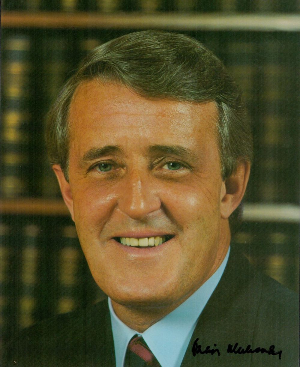 Lot 214: Brian Mulroney signed 10x8 inch colour photo. Martin...