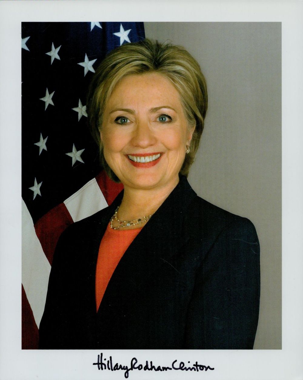 Lot 223: Hillary Clinton signed 10x8 inch colour photo. Good...