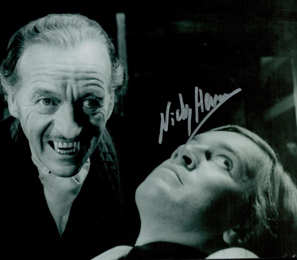 Lot 305: Nicky Henson actor signed 'vampire' 8x10 photo. Good...