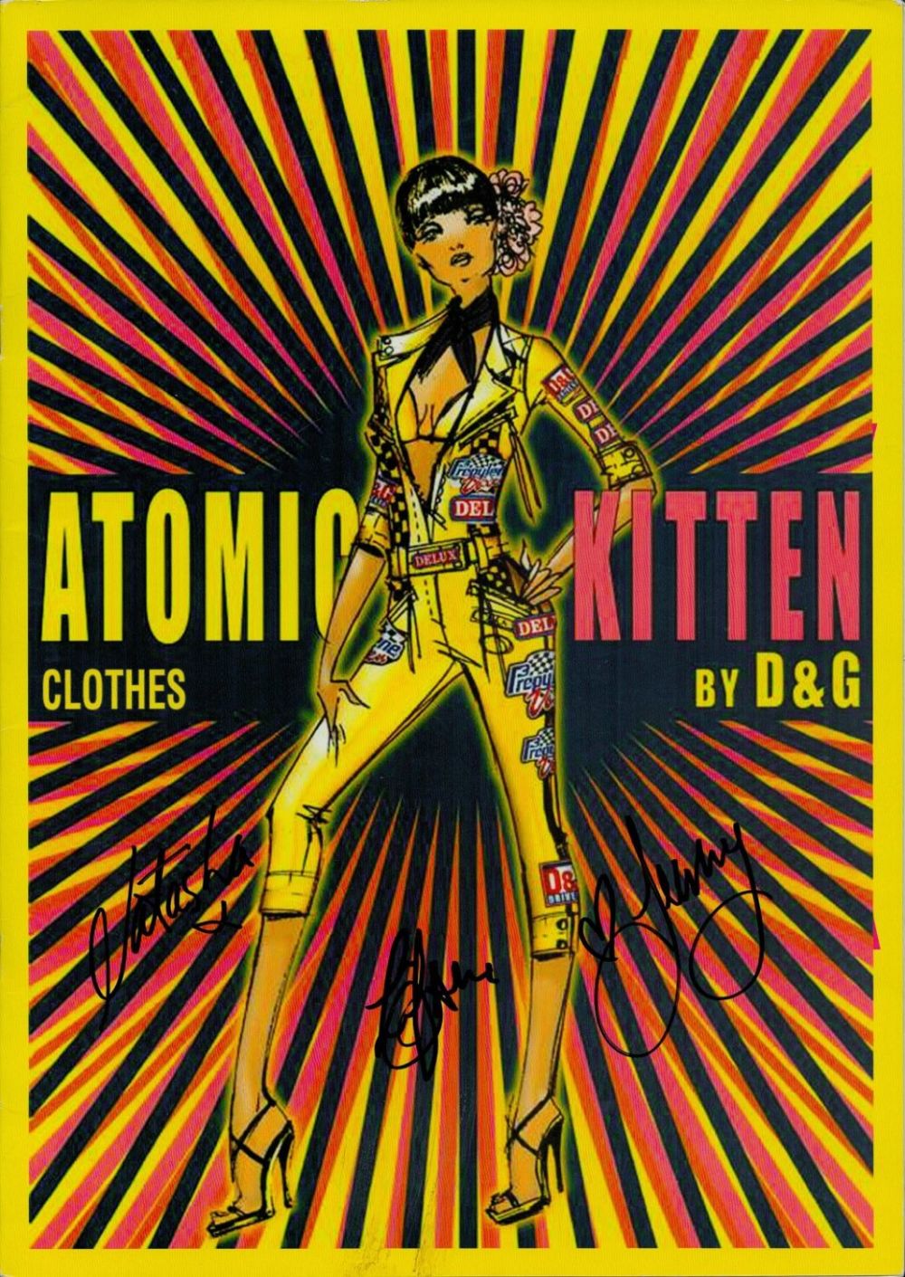 Lot 312: Atomic kitten signed by jenny frost, Natasha Hamilton...