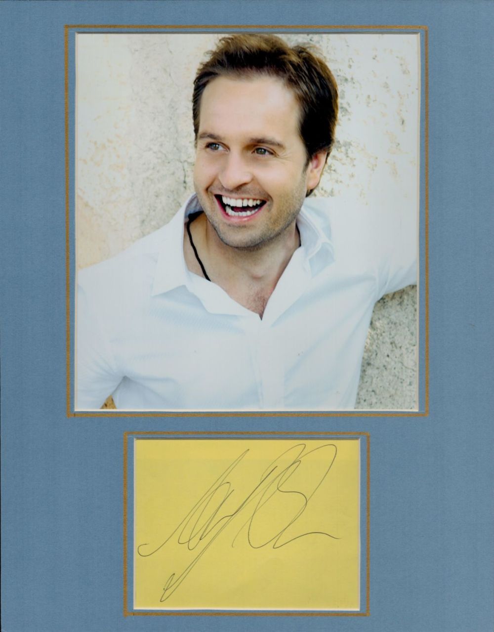 Lot 313: Alfie Boe singer signed 11x14 mounted album page...