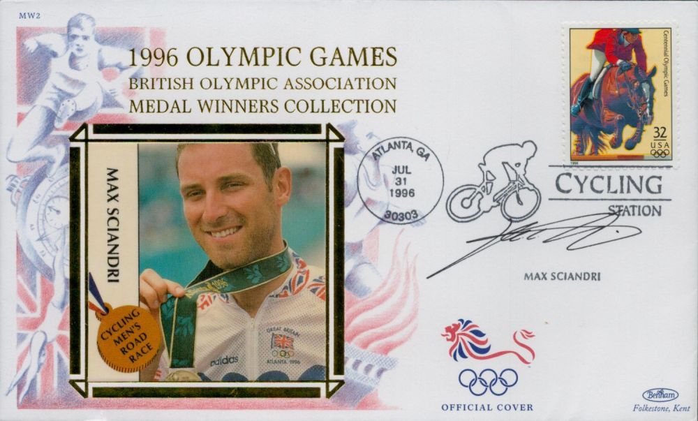 Lot 335: Max Sciandri cycling signed 1996 Olympic games cover....