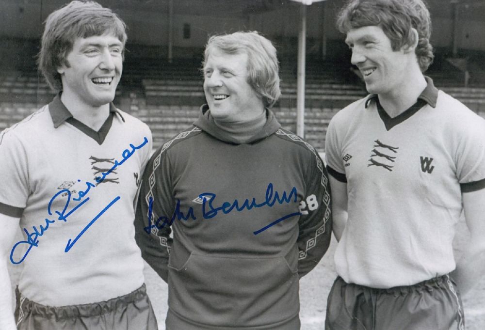 Lot 375: Autographed wolves 12 x 8 photo : b/w,...