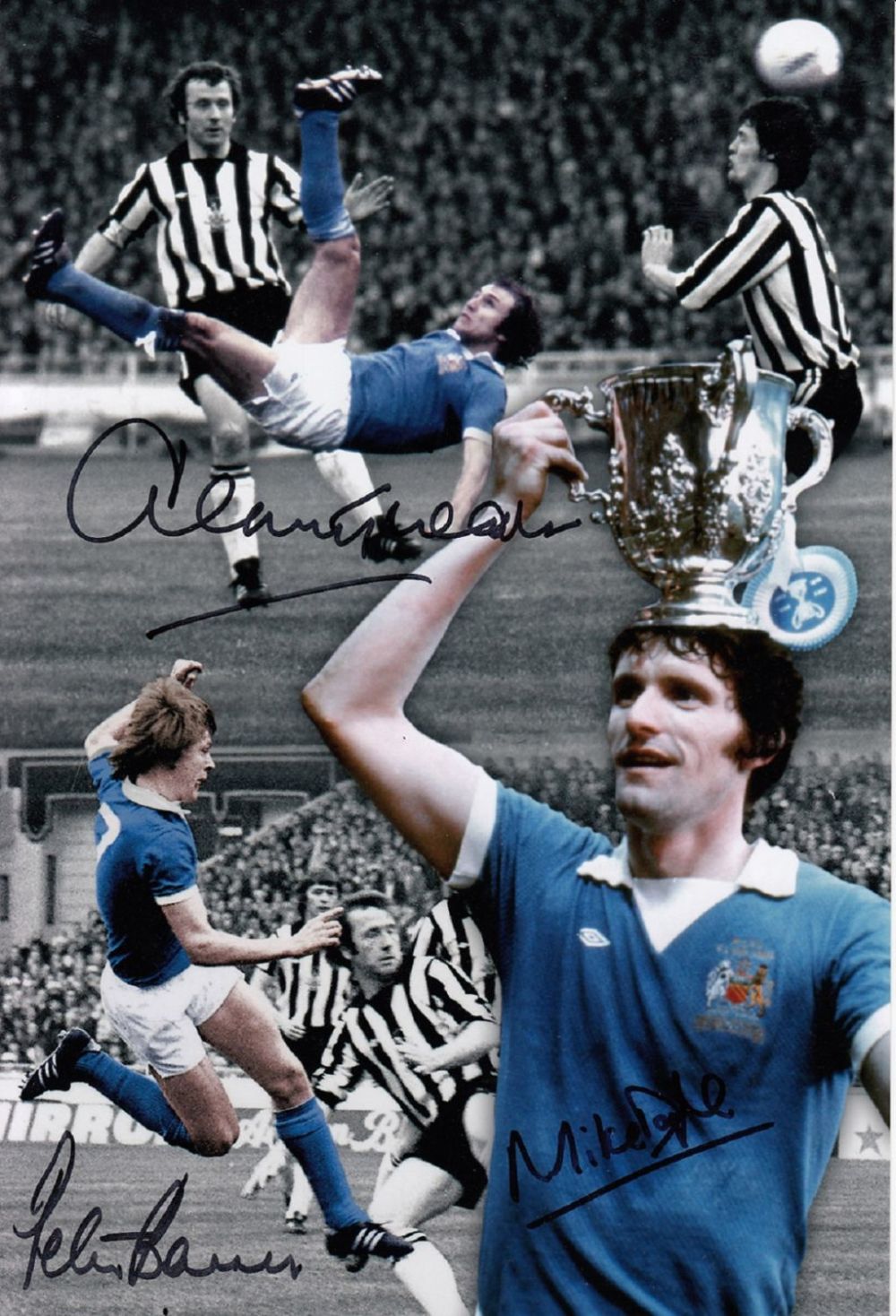 Lot 378: Autographed Manchester city 12 x 8 photo :...
