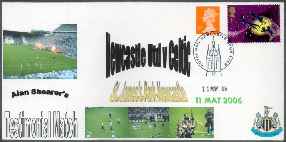 Lot 383: Football Alan Shearer unsigned commemorative FDC Testimonial match...