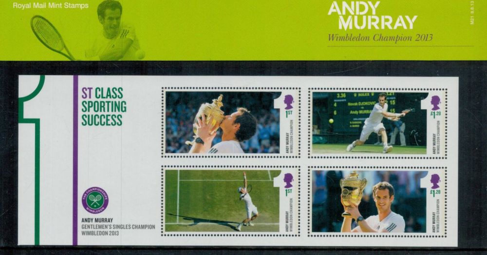 Lot 389: Andy Murray 1st Class Sporting Success unsigned Stamp...