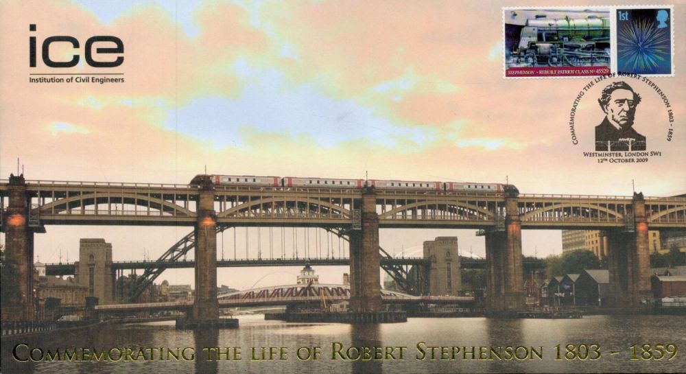 Lot 390: Robert Stephenson commemorative FDC Commemorating the Life of...