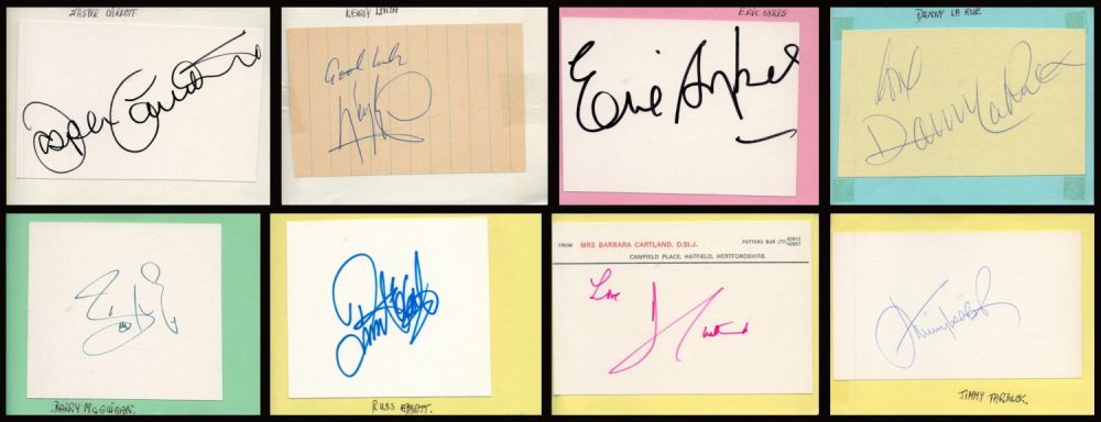 Lot 410: Collection of autographs includes great names such as...