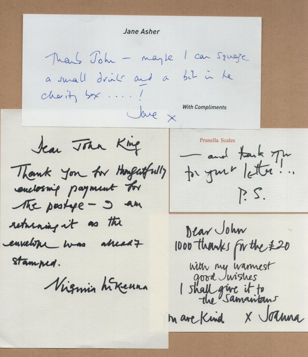 Lot 432: Collection Dame Joanna Lumley signed thank you note,...