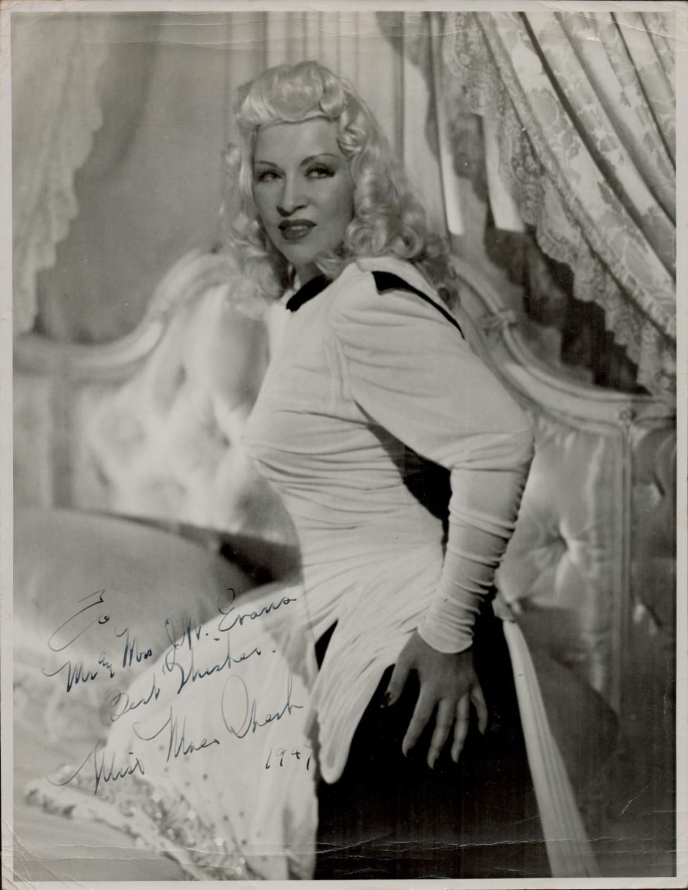 Lot 434: Mae West signed black and white photo 10x8"...
