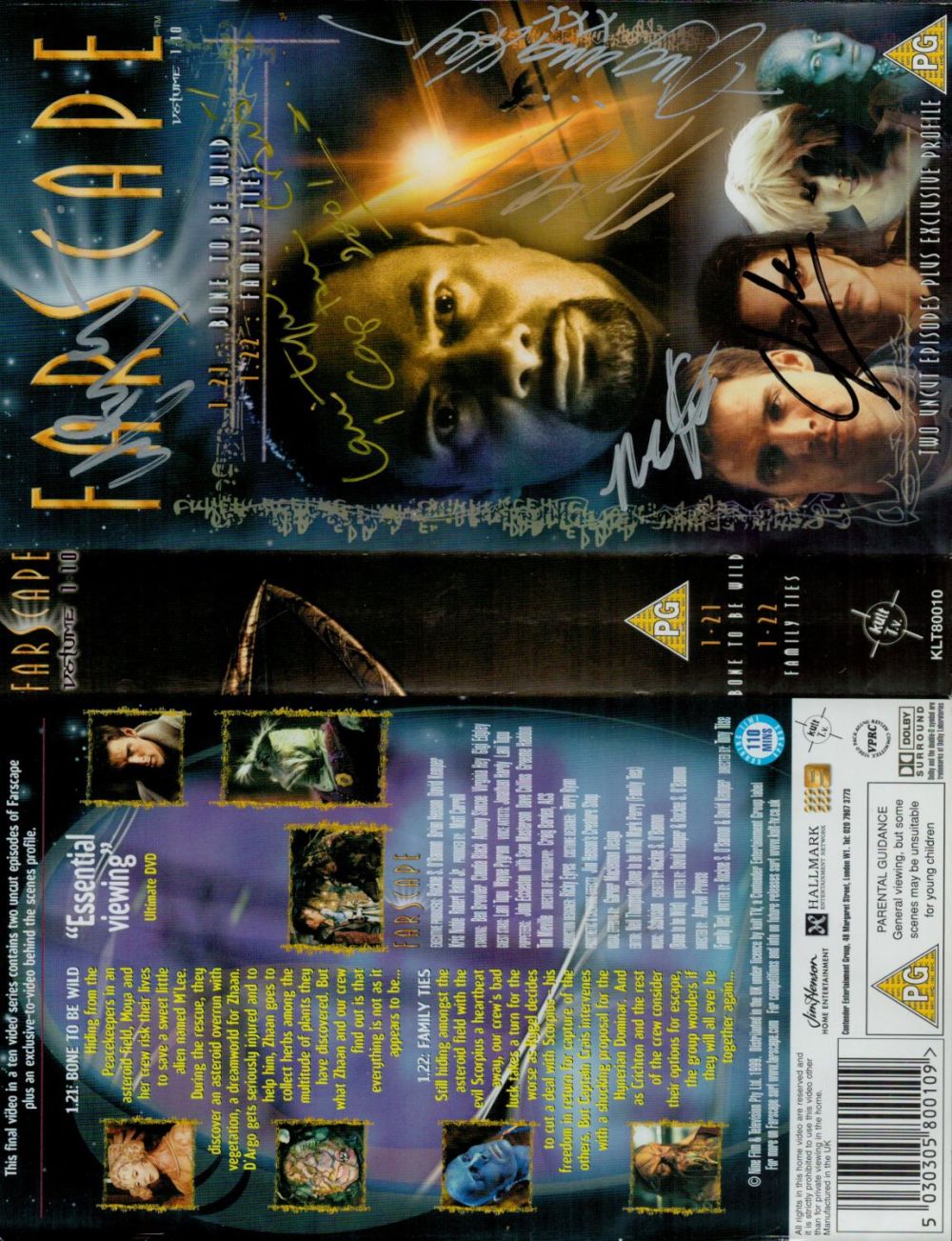 Lot 435: Signed Farscape DVD sleeve signed by the cast...