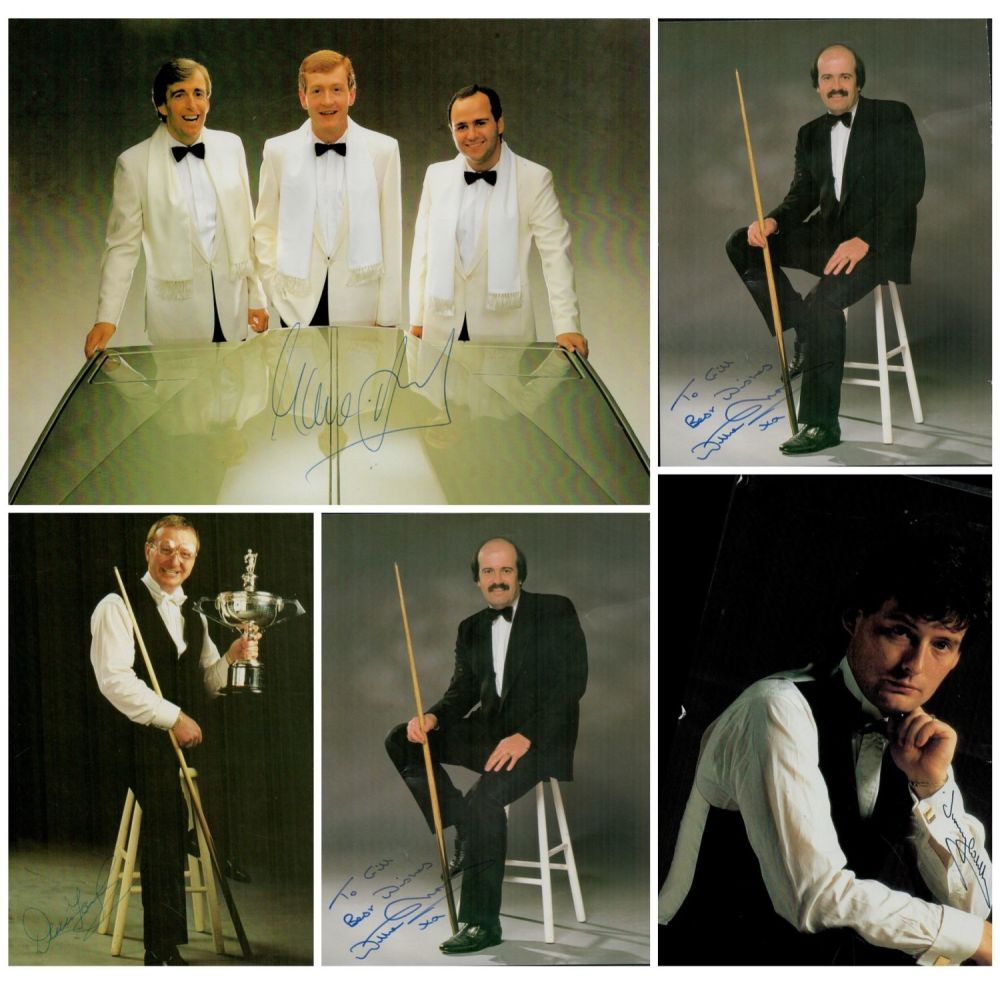Lot 437: Collection 4 signed photo`s, includes, Dennis Taylor, Willie...