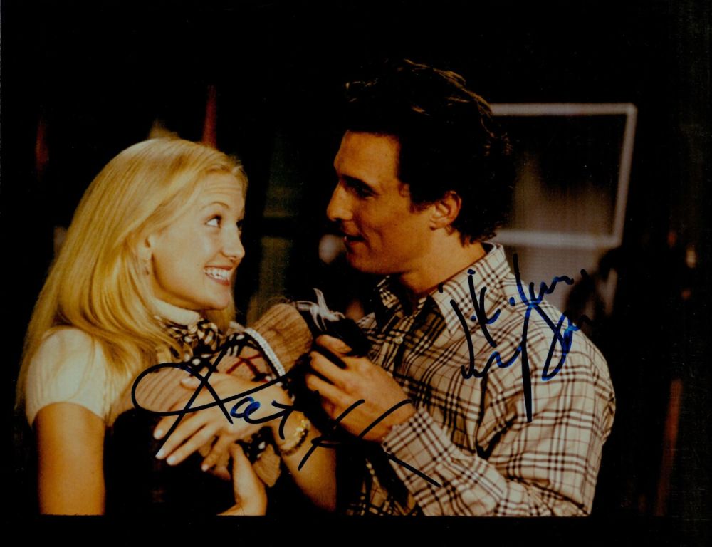 Lot 440: Kate Hudson and Matthew McConaughey signed 10x8" colour...