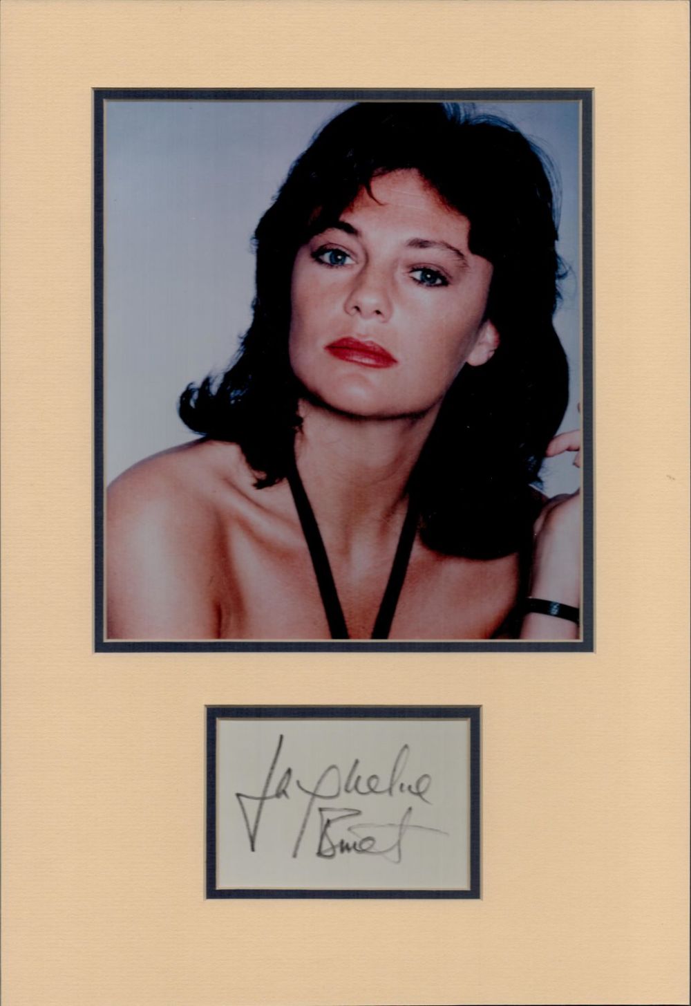 Lot 443: Jacqueline Bisset framed photo with signature piece, measures...