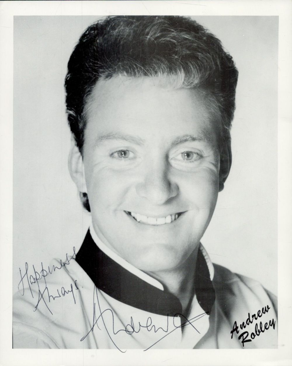 Lot 484: Andrew Robley signed Promo. Black & White Photo...