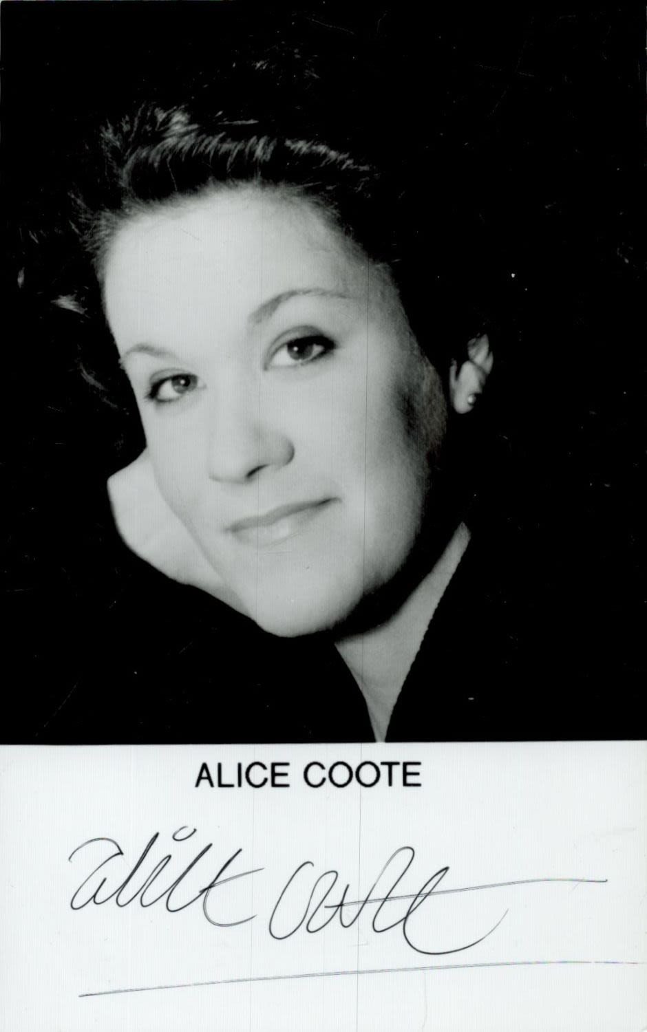 Lot 491: Alice Coote signed Promo Black & White Photo...