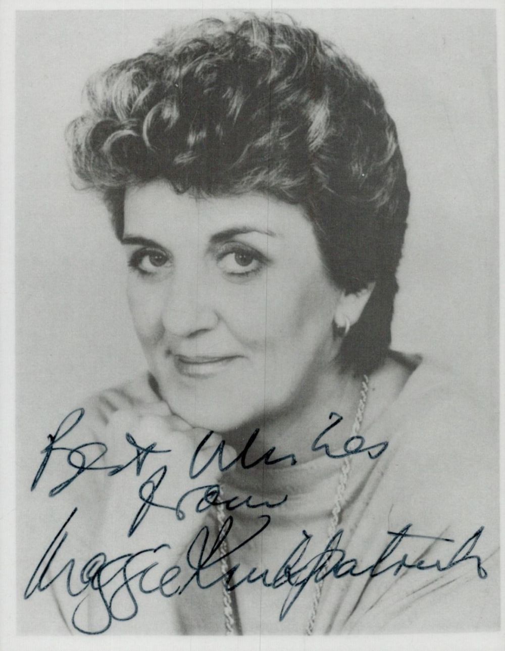Lot 492: Maggie Kirkpatrick signed Black & White Photo 5.5x4.25...
