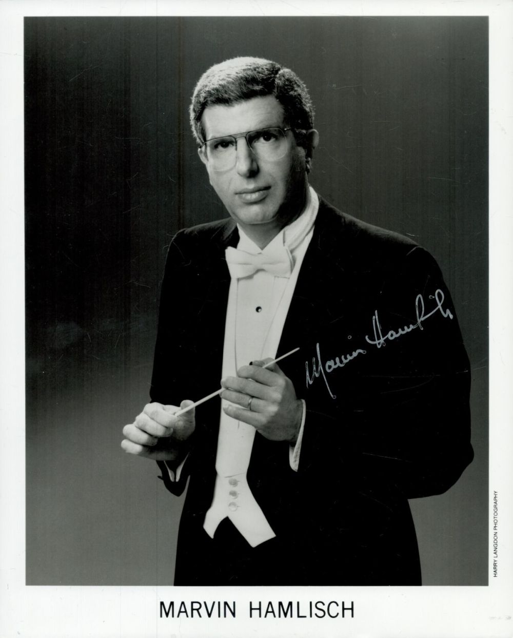 Lot 514: Marvin Hamlisch signed Promo. Black & White Photo...