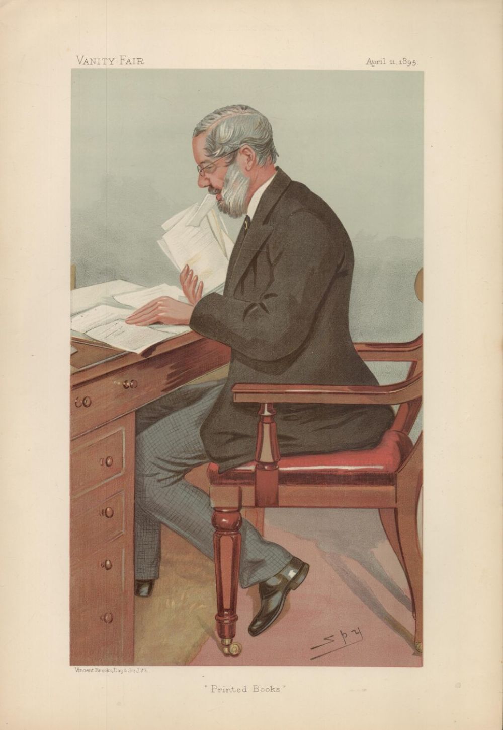 Lot 528: Vanity Fair print. Titled Printed Books. Dated 11/4/1895.Approx...
