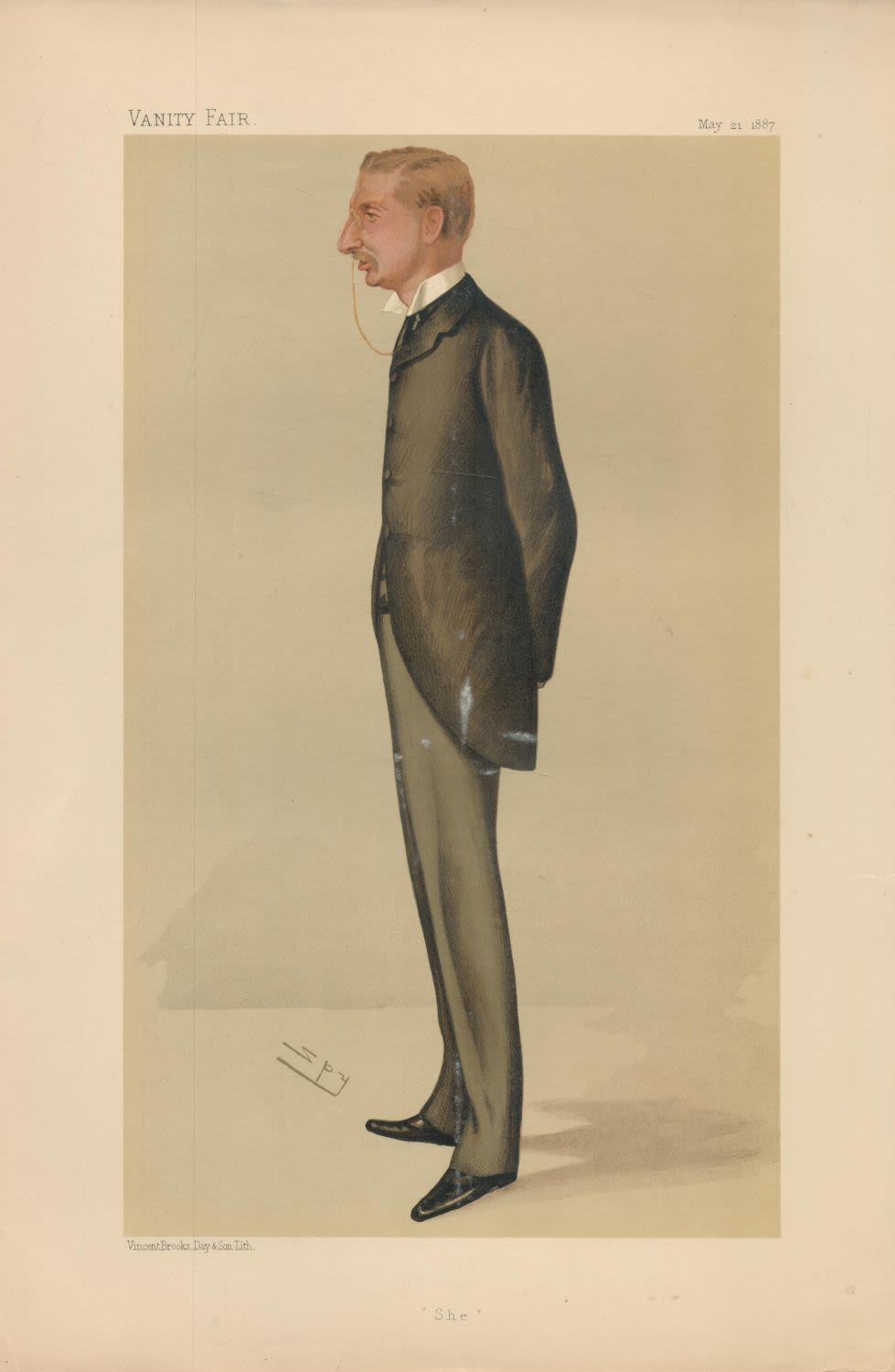 Lot 541: Vanity Fair print. Titled She. Dated 21/5/1887. Approx...