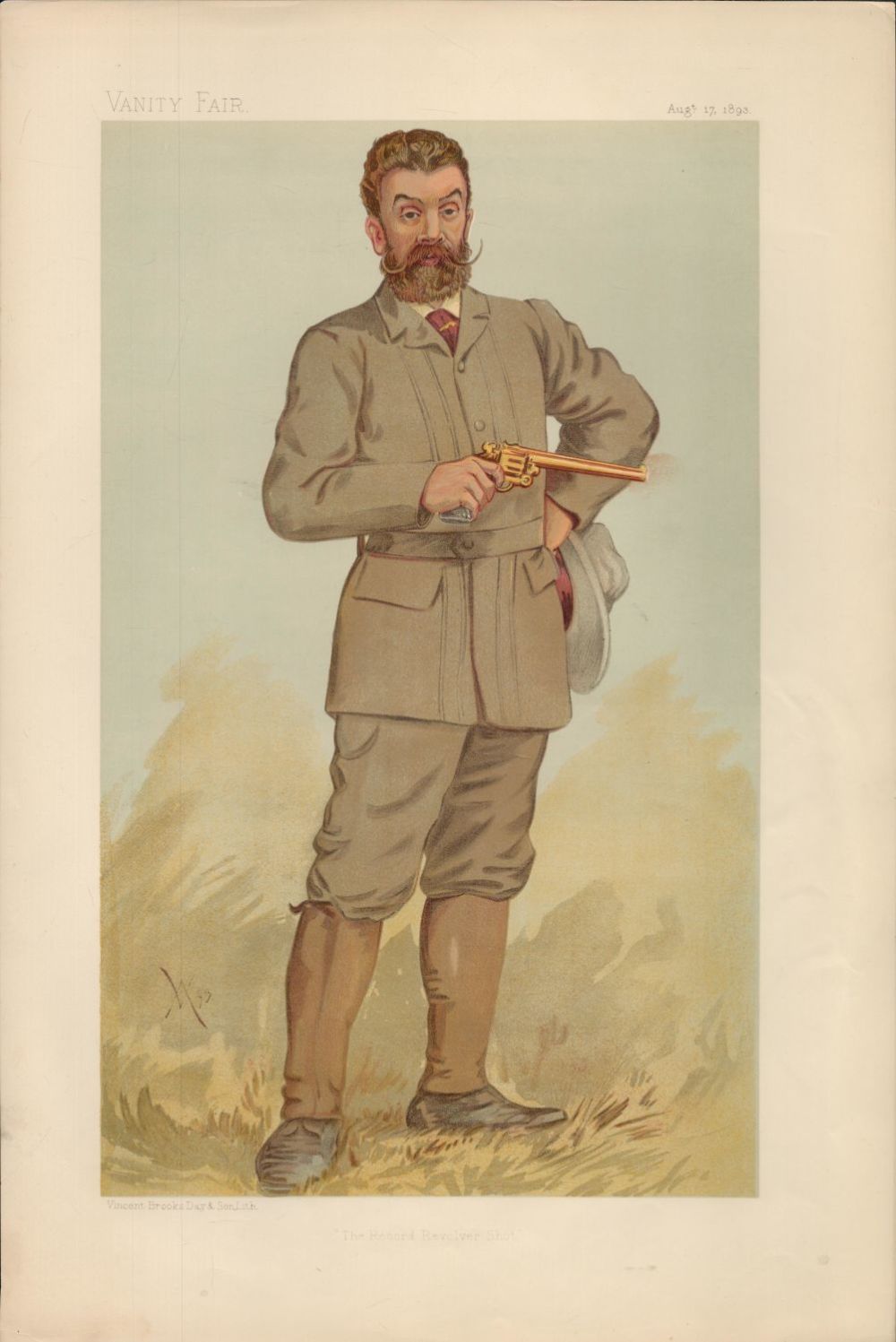 Lot 551: Vanity Fair print. Titled The record revolver shot....