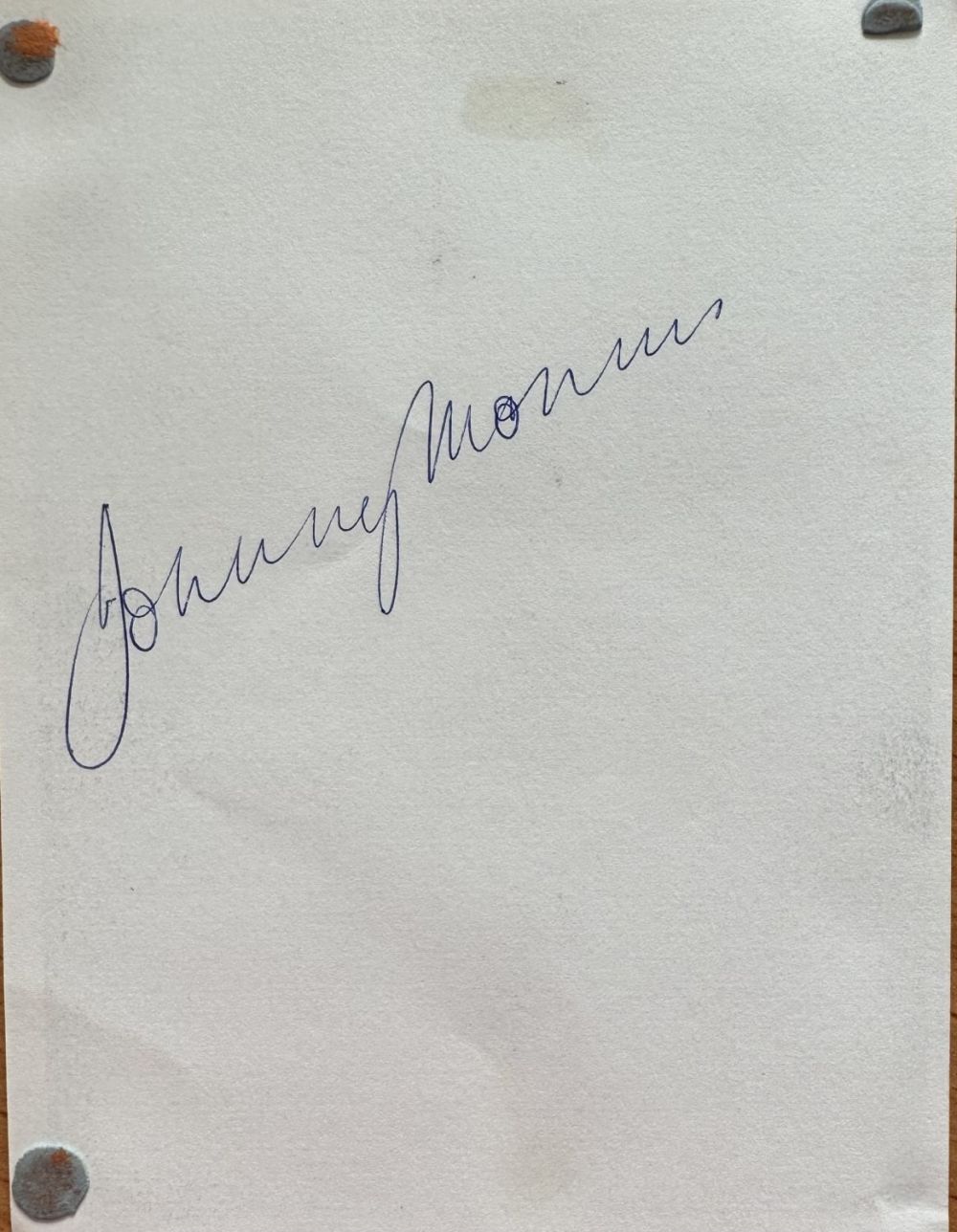 Lot 485: Johnny Morris signed 6x4inch black and white photo....