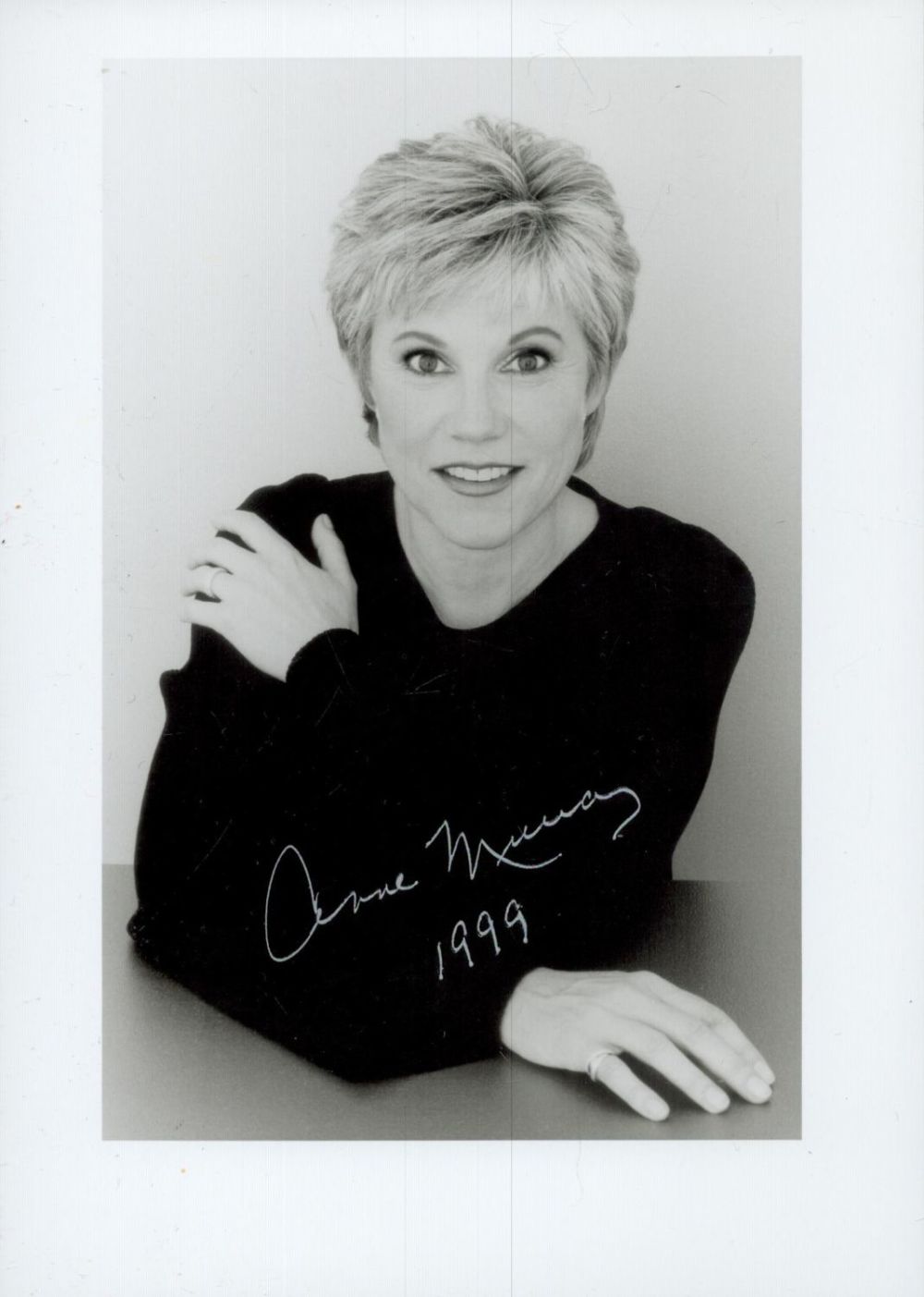 Lot 512: Anne Murray signed 7x5 inch black and white...