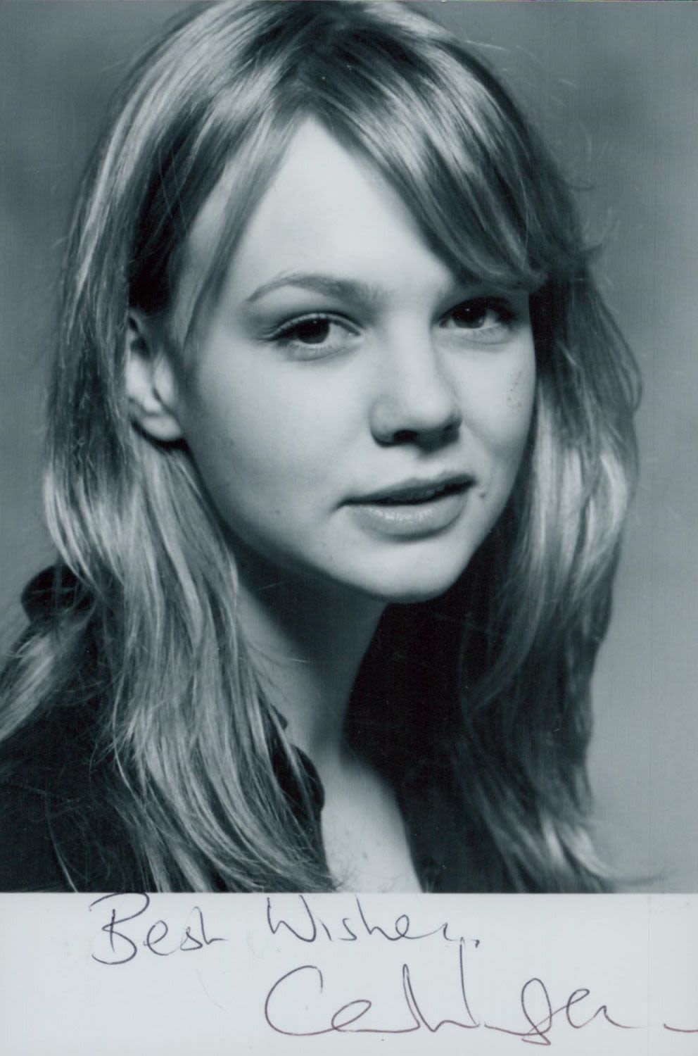 Lot 539: Carey Mulligan signed Black and White Photo Approx....