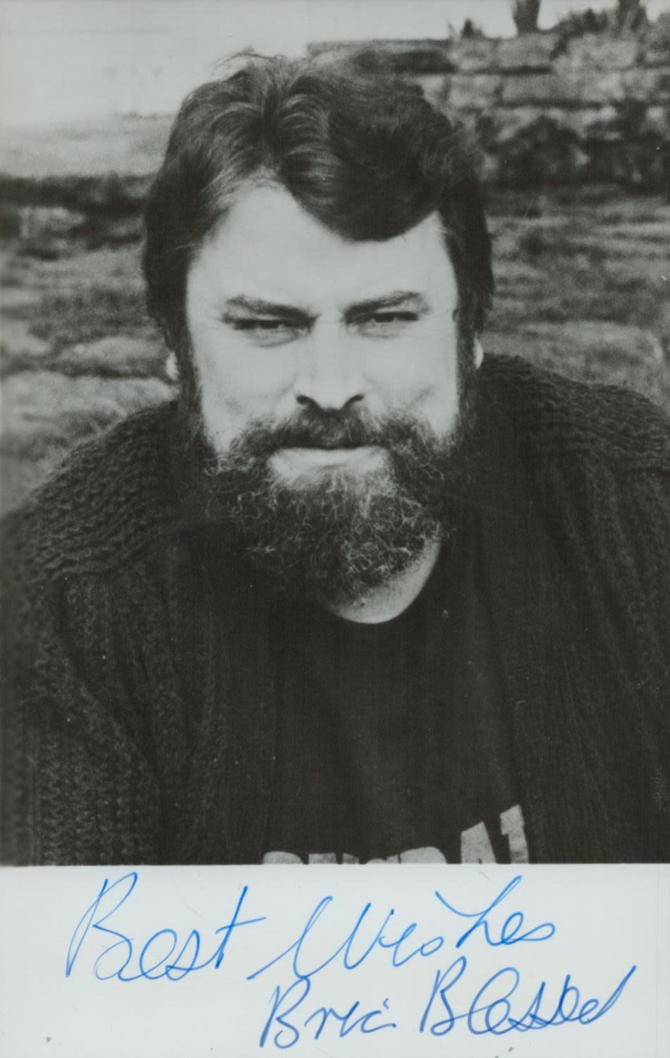 Lot 562: Brian Blessed, OBE signed Black and White Photo...