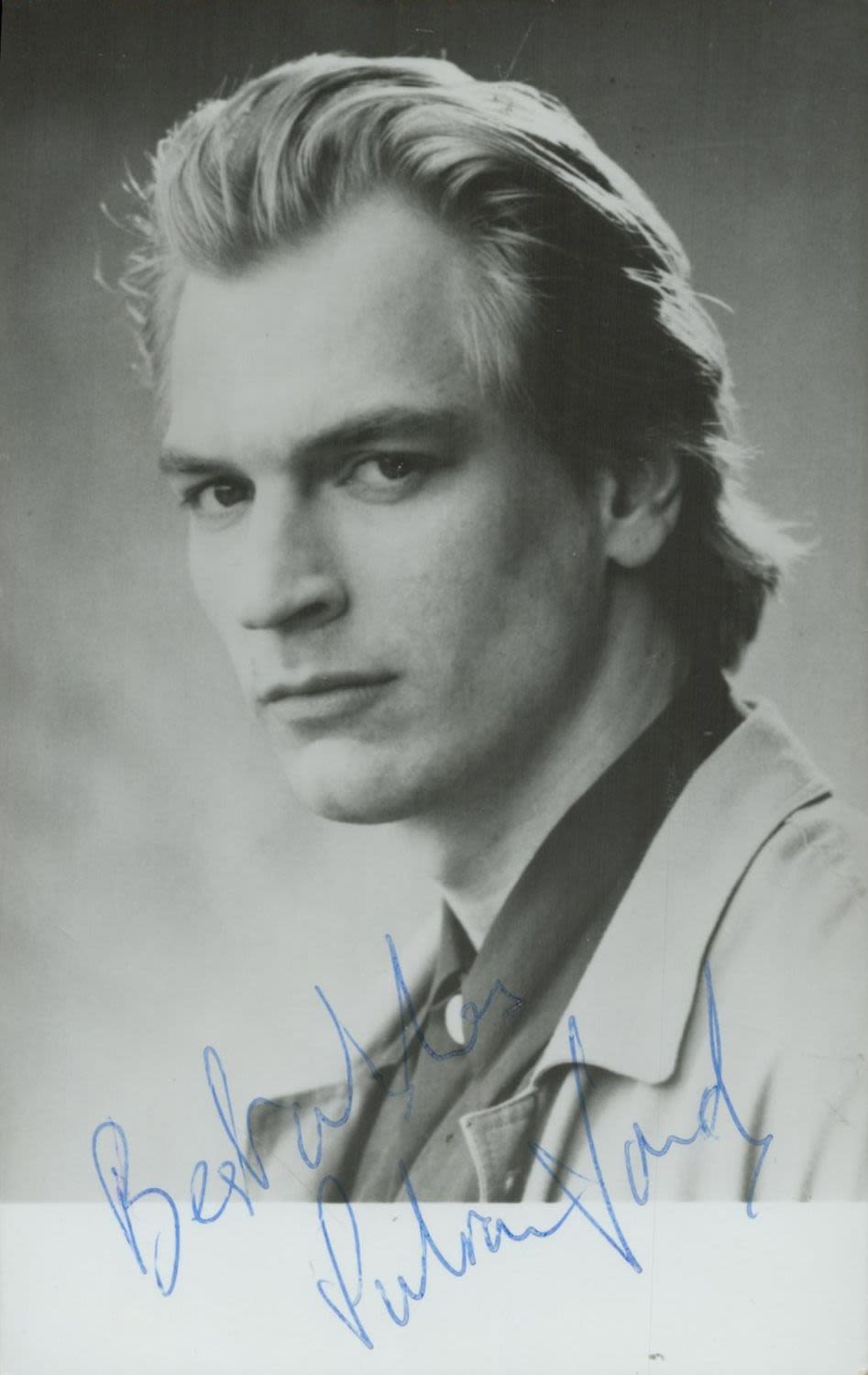 Lot 574: Julian Sands signed Black and White Photo 5.5x3.5...