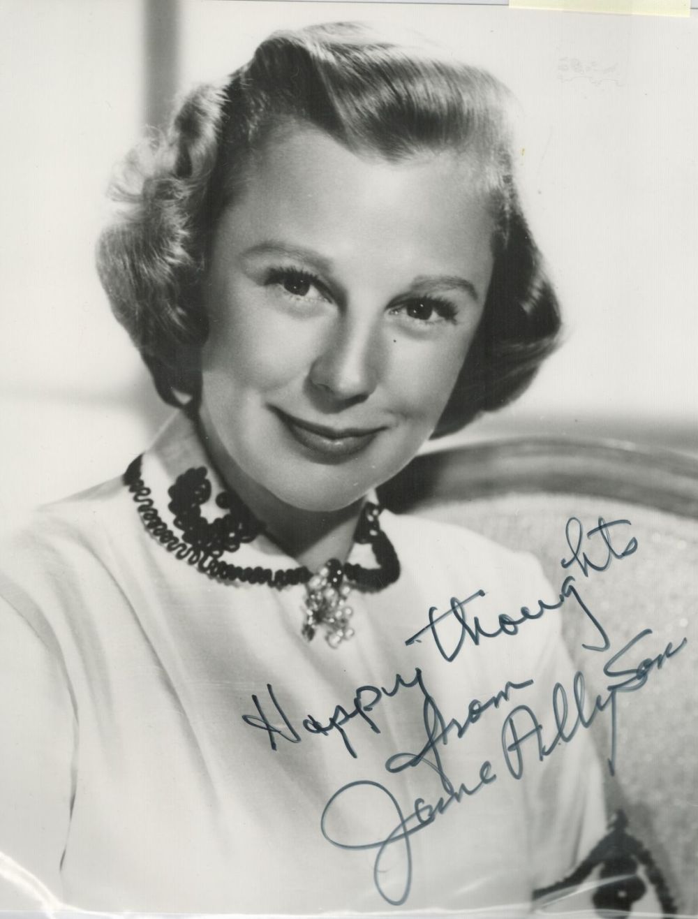 Lot 657: June Allyson signed vintage black and white photo...
