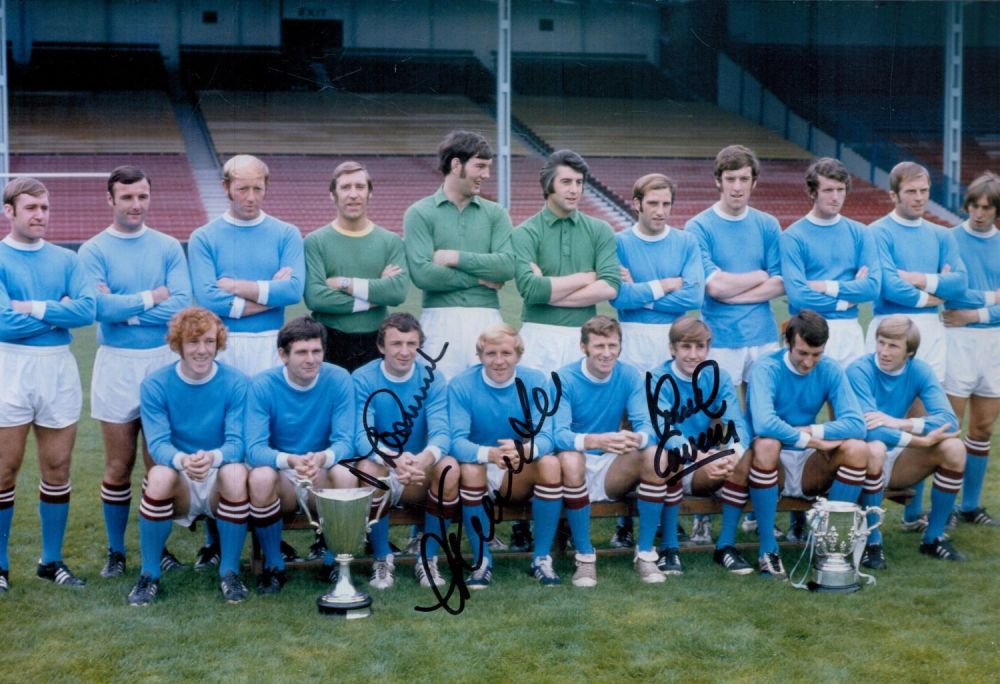 Lot 79: Multi signed Mike Summerbee, OBE. Francis Lee plus...