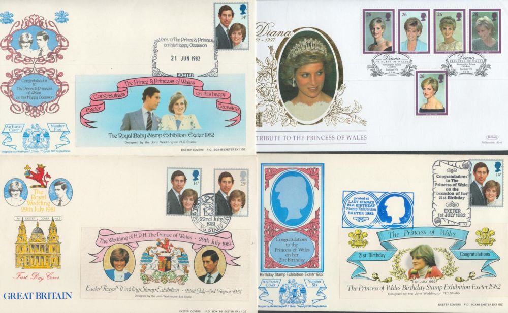 Lot 91: FDC Royalty 4 x Collection Unsigned The Prince...