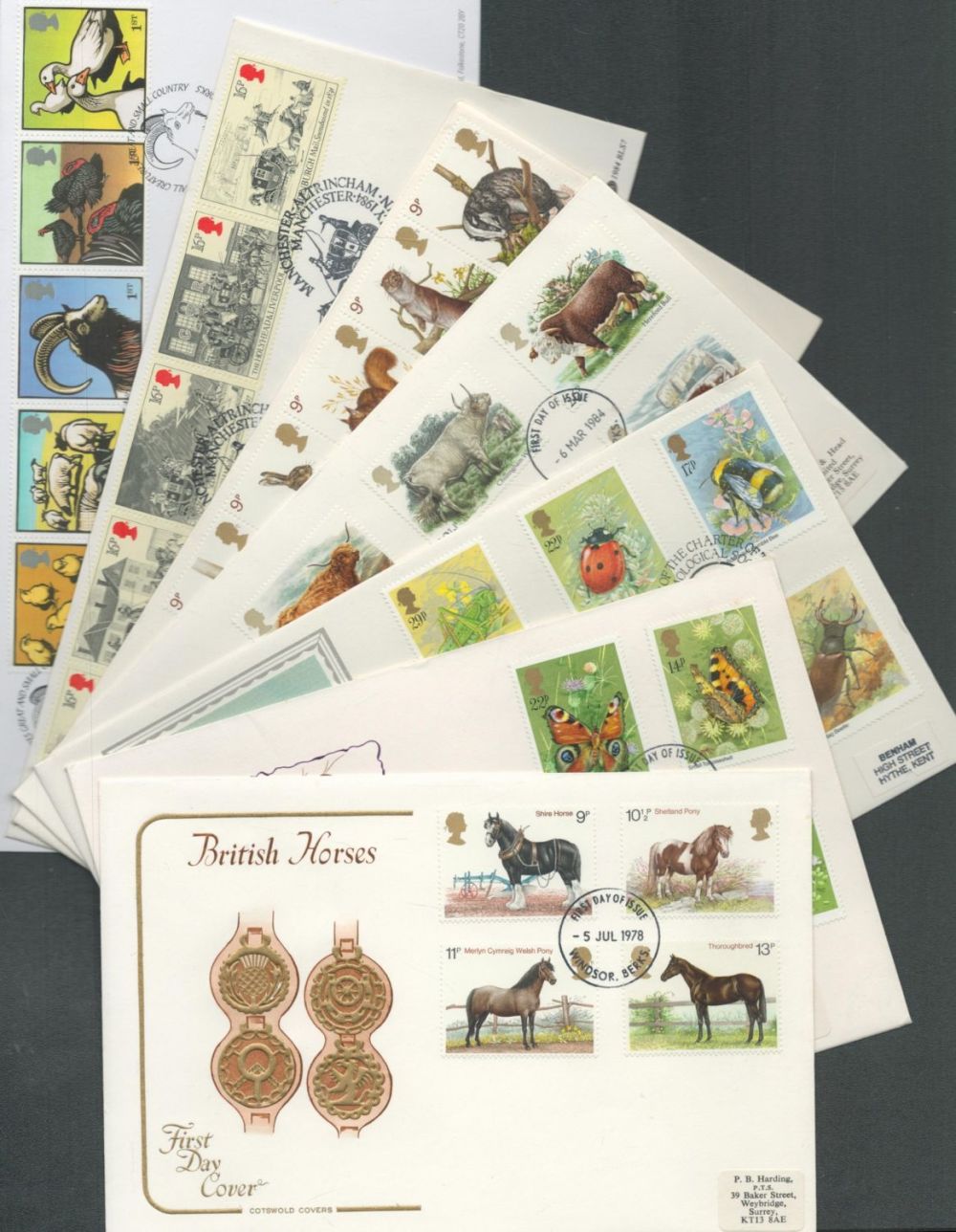 Lot 93: FDC 7 x Variety Collection Unsigned Horse and...