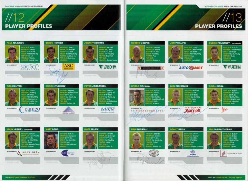 Lot 121: Multi signed signatures such as Nick Beal, Andrew...