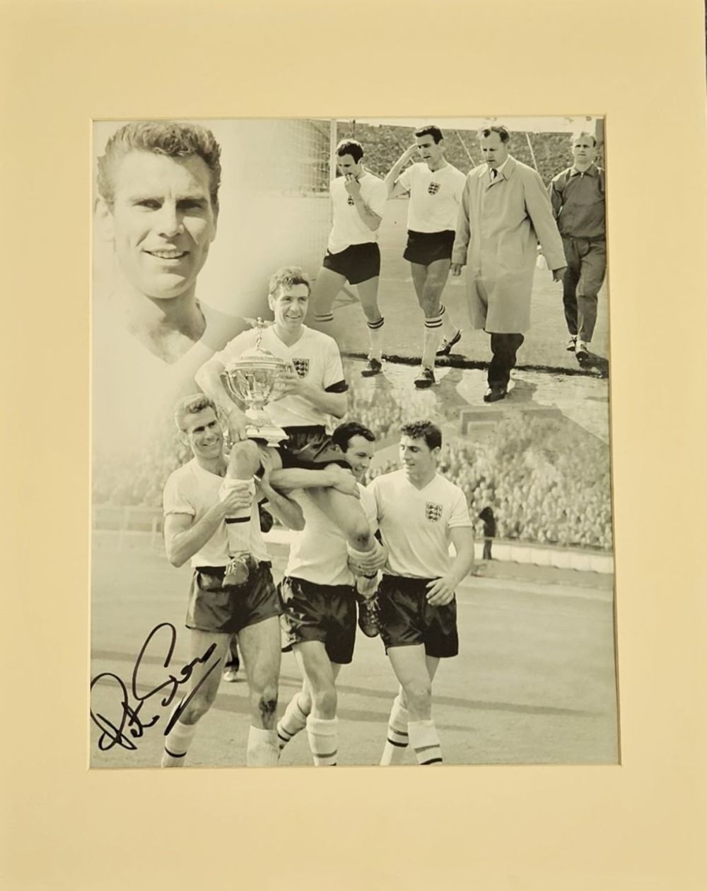 Lot 136: Peter Swan signed England Legend Montage 16x12 Inch...