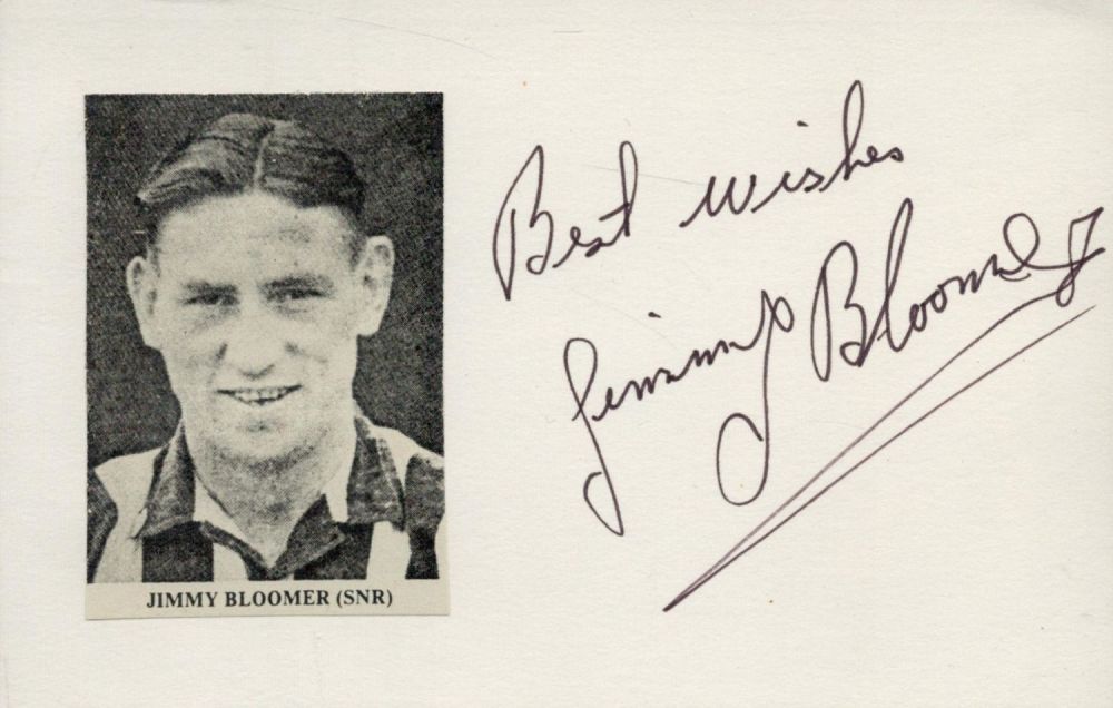 Lot 204: Jimmy Bloomer signed 5.5x3.5 inch white card. Good...