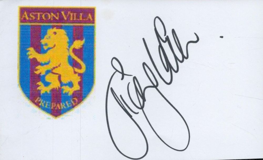 Lot 212: Dion Dublin signed 5.5x3.5 inch white card. Good...