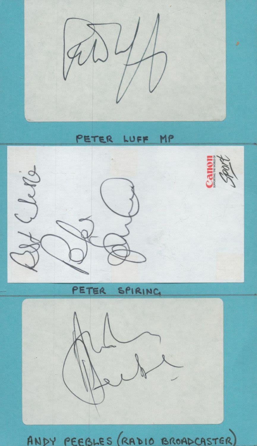 Lot 326: Peter Luff, Peter Spiring and Andy Peebles signed...