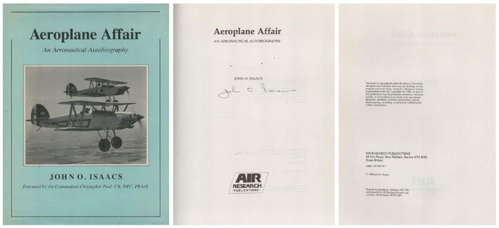 Lot 378: Aeroplane Affair 1988 hardback book signed by author...