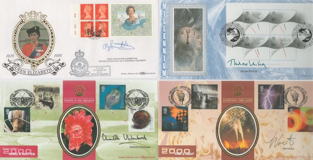 Lot 384: Signed First Day cover collection of 4 Benham...
