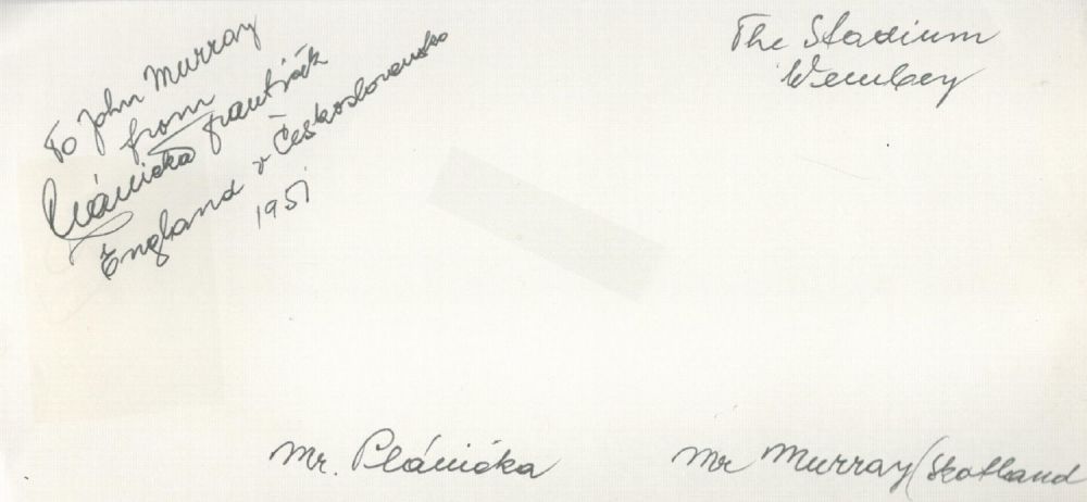 Lot 391: Football legend Frantisek Planicka rare signed white page...