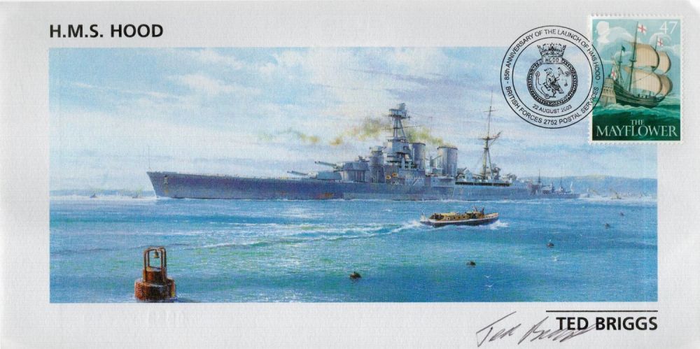 Lot 392: WW2 HMS Hood survivor Ted Briggs signed 2003,...