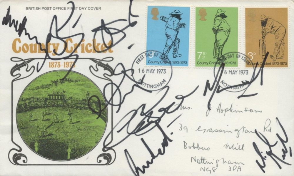Lot 404: Nottingham Cricket 8 players signed 1973 County Cricket...