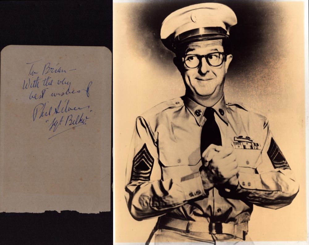 Lot 427: Sgt Bilko Phil Silvers card To Brian with...