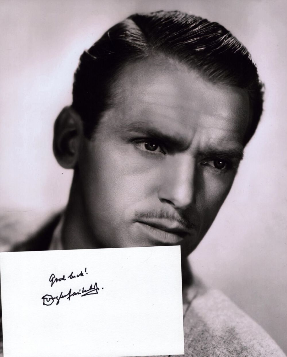 Lot 432: Douglas Fairbanks Jnr actor signed white card along...