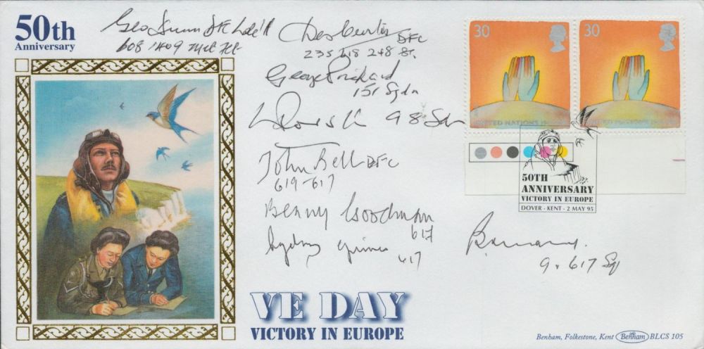 Lot 473: Eight WW2 Bomber command veterans Tirpitz Raiders signed...